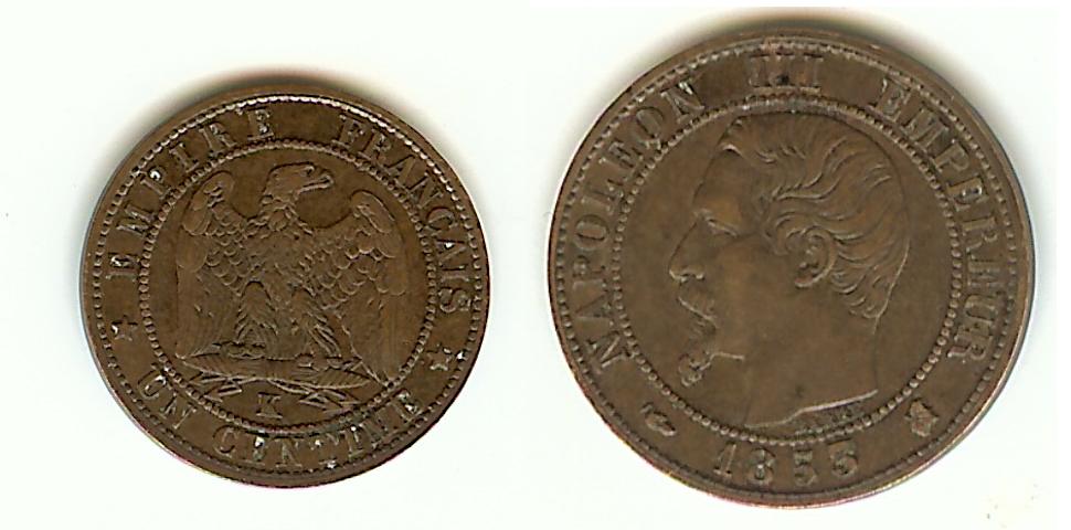 Centime Napoléon III 1853K EF